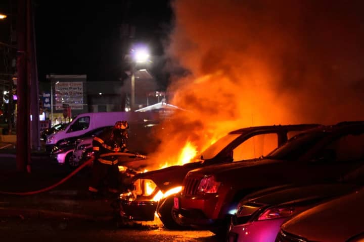 Multiple Vehicles Destroyed, Damaged In Suspicious Fire At Route 46 Used Car Lot