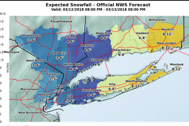 Eye On The Storm: New Snowfall Projections As Nor'easter Nears