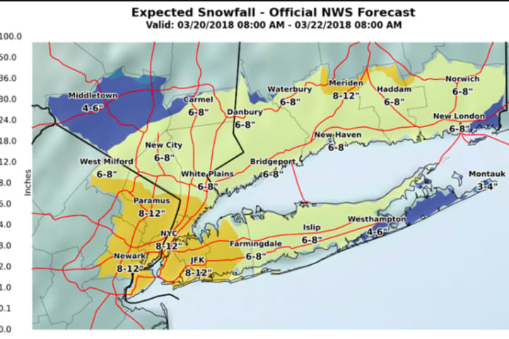 Projected Snowfall Totals Increase For Midweek Nor'easter