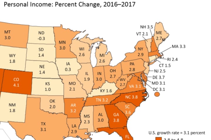 CT Still Has Highest Personal Income, But With Little Growth