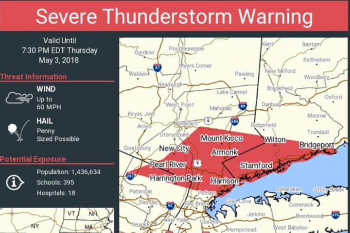 Severe Thunderstorm Warning In Effect, With Wind Gusts Up To 60 MPH