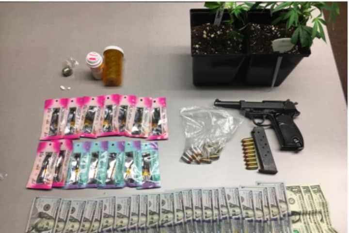 Three Caught With Loaded Gun, Drugs, Cash In Area Stop