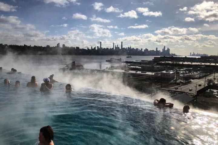 Brave Or Brilliant? SoJo Spa's Rooftop Pool Is Hot Spot On Cold Day