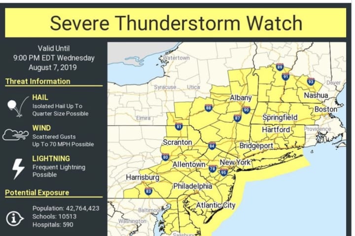 Severe Thunderstorm Watch Now In Effect: Drenching Rain, Damaging Winds On Way