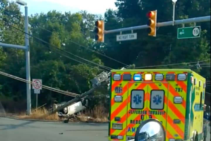 DETOUR: SUV Overturns, Topples Route 15 Utility Pole In Jefferson