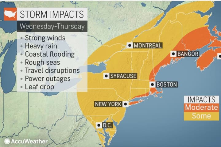Nor'easter Will Bring Soaking Rainfall, Strong Winds That Could Cause Power Outages