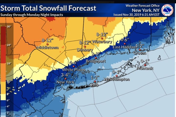Here Are Latest Projected Snowfall Totals For Nor'easter That Will Slam Area