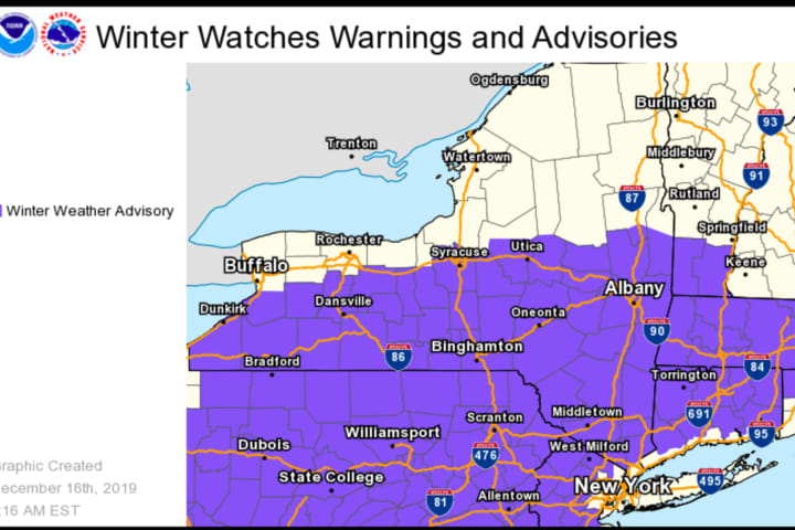 Winter Weather Advisories Now In Effect For Much Of Region As Storm Nears