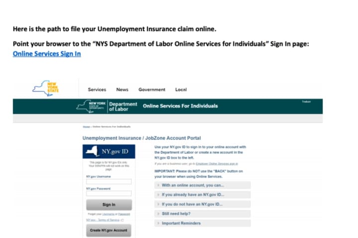 COVID19: NYS Labor Department Website Crashes As Unemployment Claims Spike