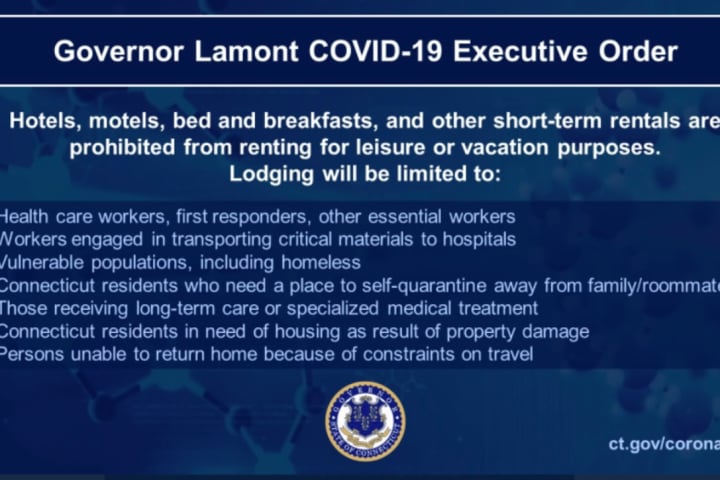 COVID-19: Executive Order Reserves CT Hotels, Short-Term Rentals For Essential Workers