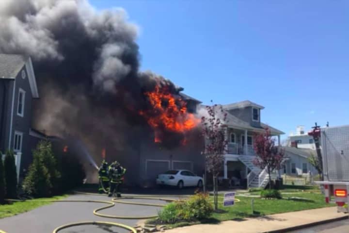 VIDEO: Monmouth Beach Firefighters Battle House Blaze