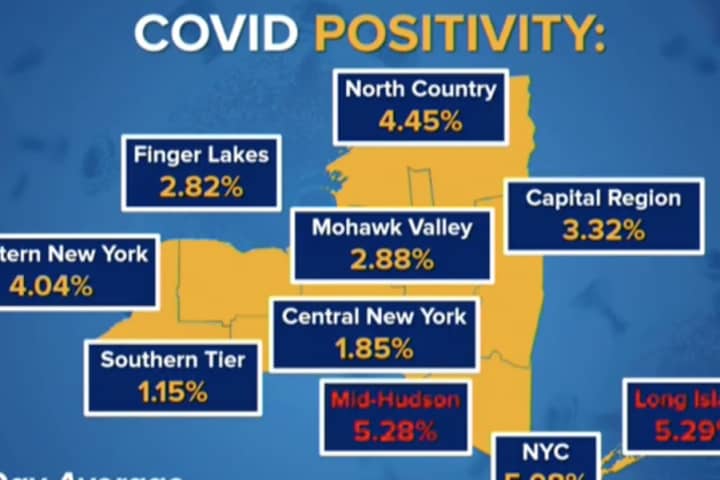 COVID-19: Hudson Valley Among Highest Positivity Rate In NY; New Breakdown Of Cases By County