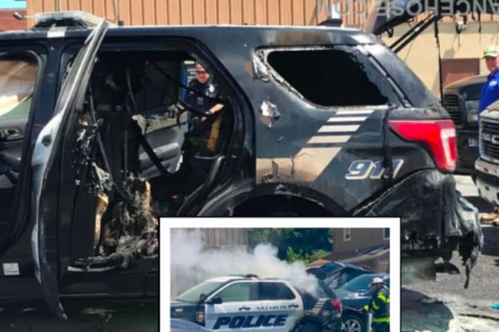 Nazareth Police Vehicle Catches Fire