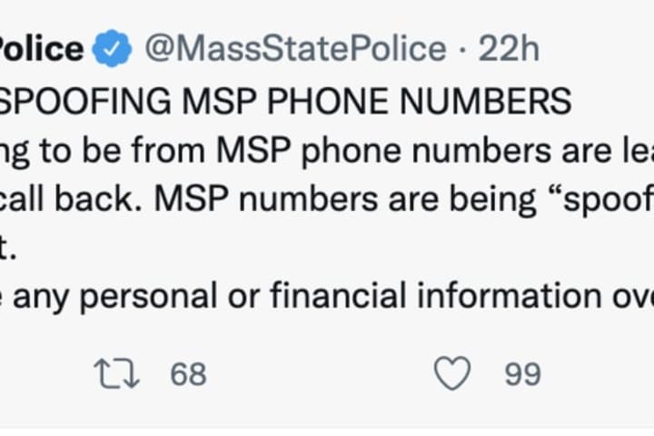 Scammers Spoofing Massachusetts State Police Number