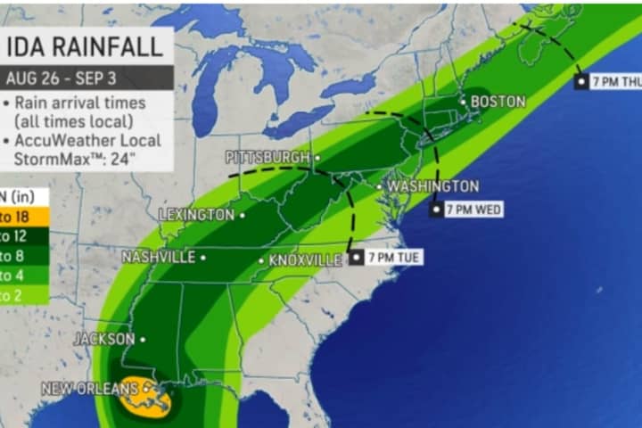 Projected Rainfall Totals Increase As Ida Will Hit Region With Drenching Downpours, Flooding