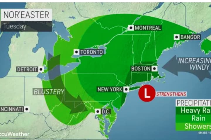 Nor'easter Will Bring Downpours, Damaging Wind Gusts, Possible Power Outages, Flash Flood Risk