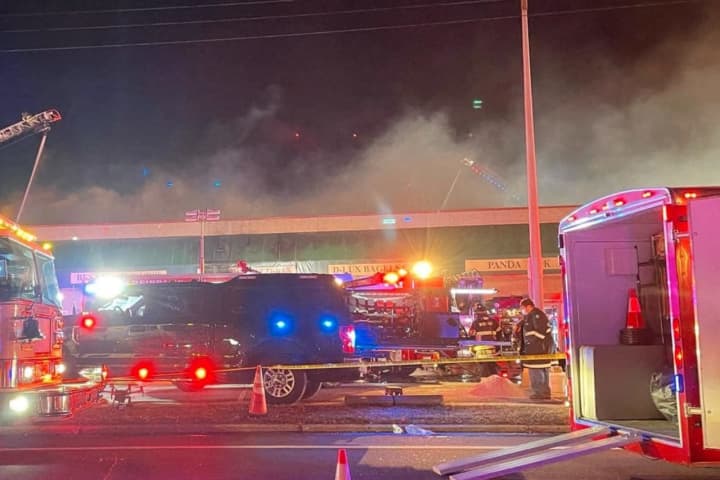 Firefighter Hurt Battling Massive Strip Mall Blaze In Parsippany: Developing