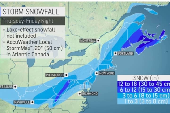 Projected Snowfall Totals Increase For Disruptive Storm Taking Aim On Region