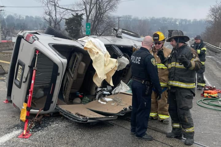 Drivers Hospitalized As Serious Rollover Crash Shuts Down Route 22 (PHOTOS)