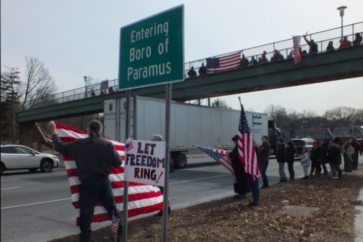 Trucker Freedom Convoy Passes Through Bergen County (PHOTOS)