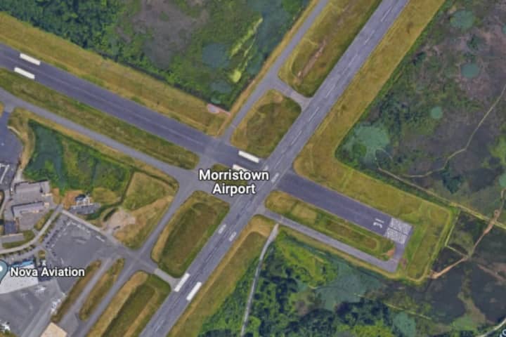 Small Plane Rolls Off Runway At Morristown Airport