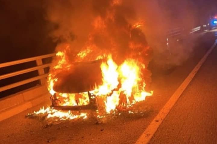 SUV Goes Up In Flames On Route 80 (PHOTOS)