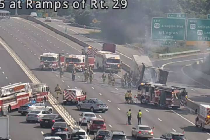 Truck Fire Stops Traffic On Outer Loop of Capital Beltway