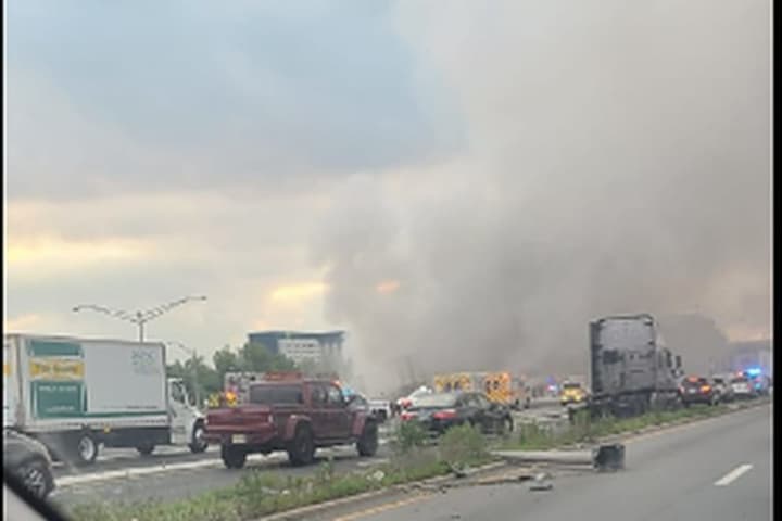 Fiery Tractor Trailer Crash Closes Route 78 In Newark