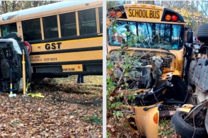 Driver Flown To Trauma Center In Warren County Crash With School Bus: PHOTOS