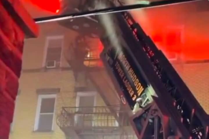 Dramatic Footage Shows Rescue Of Family In West New York Fire, 41 Families Displaced