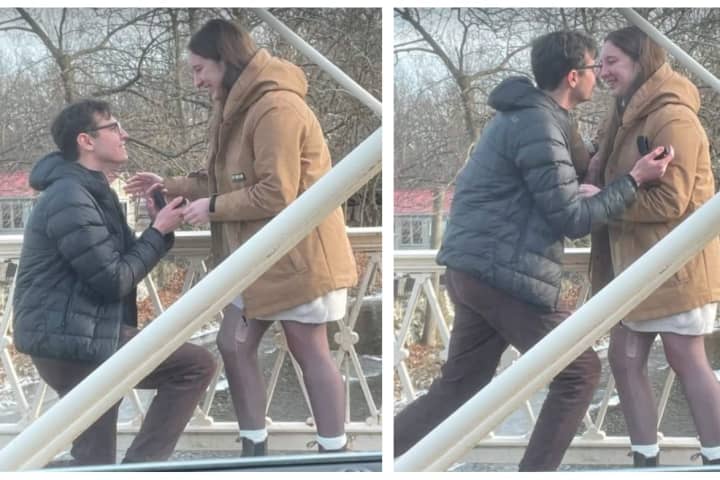 Internet Sleuths Help Passing Driver ID Couple Captured In Clinton Bridge Proposal
