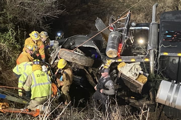 Truck Driver Pulled From Rig In Hunterdon County Crash