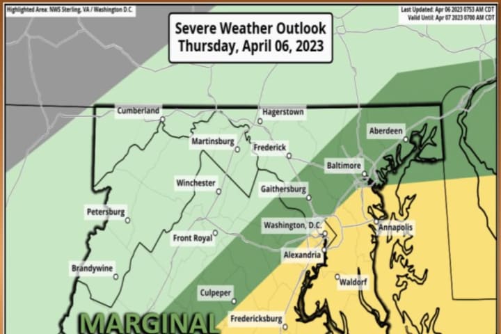 Hail, 70MPH Wind Gusts Could Hit Parts Of DMV Region During Incoming Storm