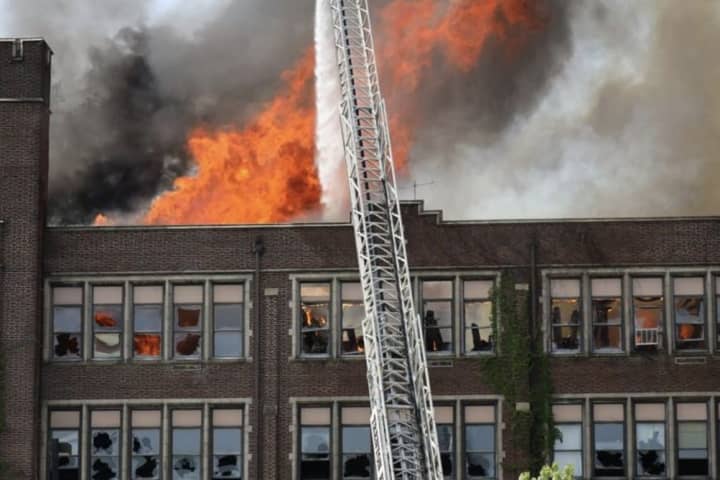 Massive 5-Alarm Fire Guts Abandoned Trenton School