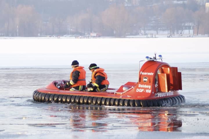 Hovercraft Used To Rescue Man Stranded On Ice Island In Hilltowns