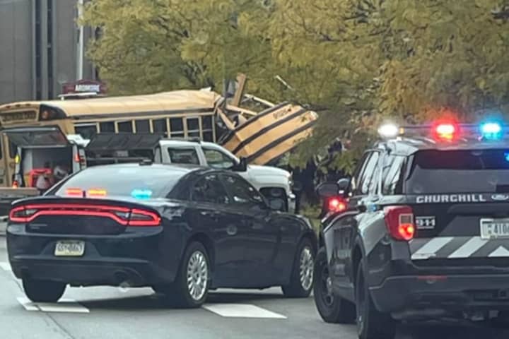 School Bus Sliced In Half By Taco Bell Sign In Pennsylvania