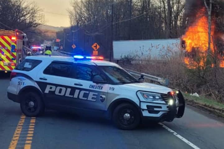 Fiery Tractor-Trailer Crash Shuts Down Route 206 In Chester: UPDATE