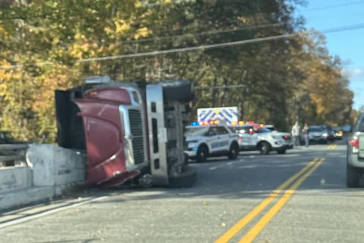 Dump Truck Crash Ties Up Traffic Near I-95 Overpass In Maryland
