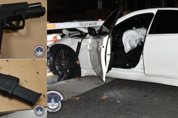 Heavily Armed District Men Busted Crashing Stolen Car Into Capitol Complex Barricade In DC