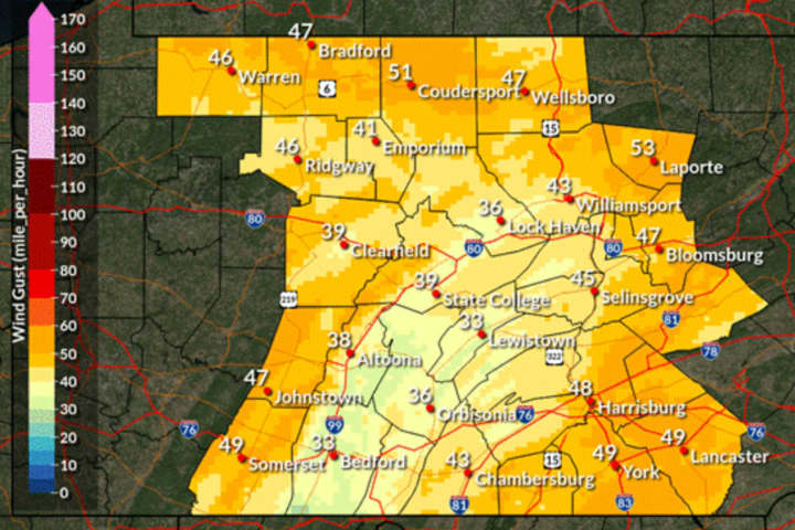 NWS Extends Flood Watch, Wind Advisories In These Pennsylvania Counties