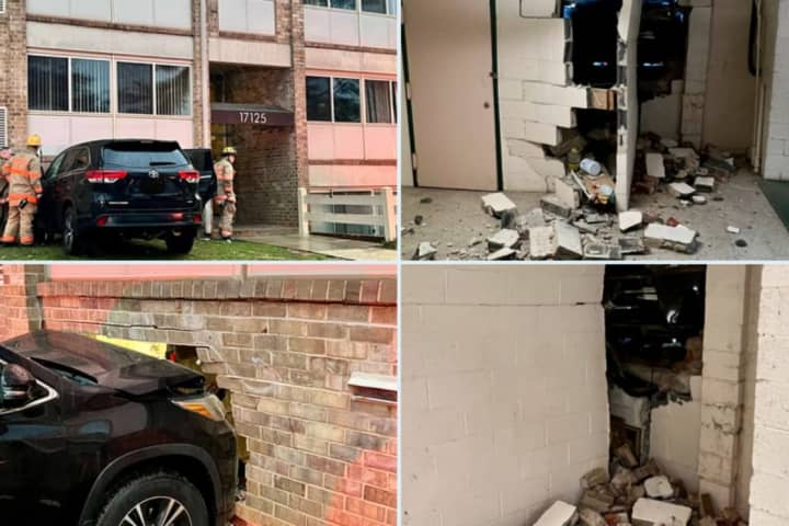 6 Evacuated After Car Slams Into Montgomery County Apartment Building (PHOTOS)