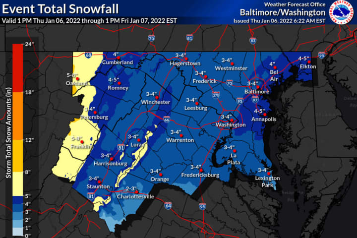 More Snow Possible, Winter Weather Advisory Issued In Maryland