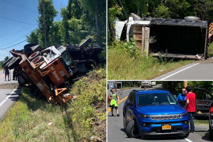 19-Year-Old's Illegal Passing Caused Dump Truck Rollover On Saugerties Highway, Cops Say