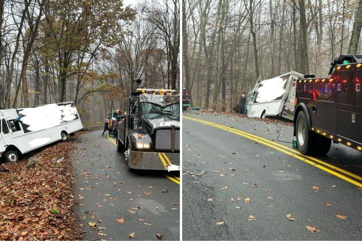 Truck Careens Into Wooded Ditch In Northern Westchester