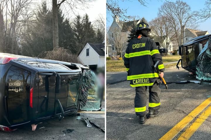 Driver Hospitalized After Car Rollover In Croton-On-Hudson