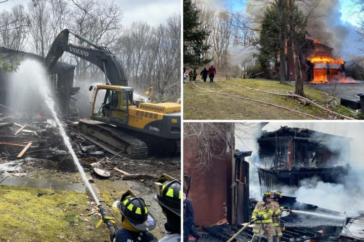 Blaze Tears Through Bedford Home, Causes Road Closure