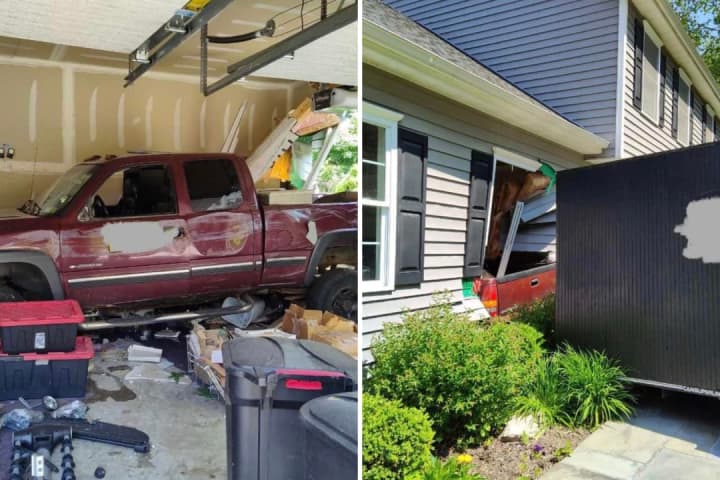 Truck, Trailer Drive Into House In Somers