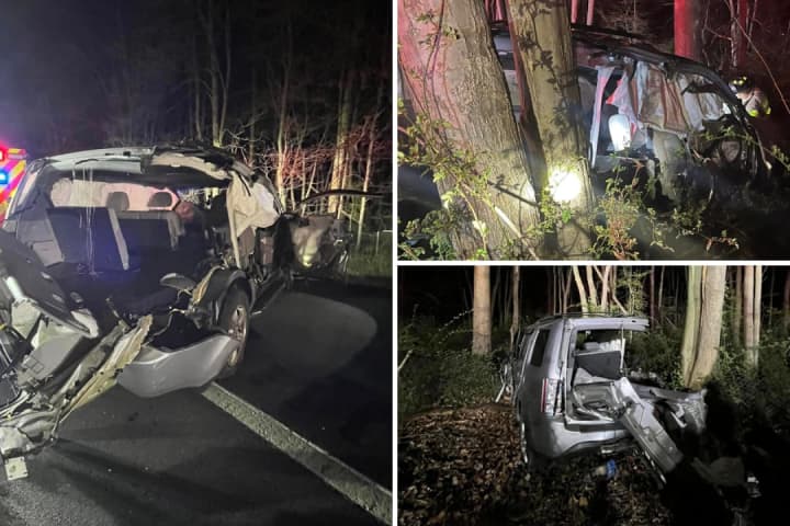 SUV Hits Tractor-Trailer, Enters Woods On Highway Exit Ramp In Harrison