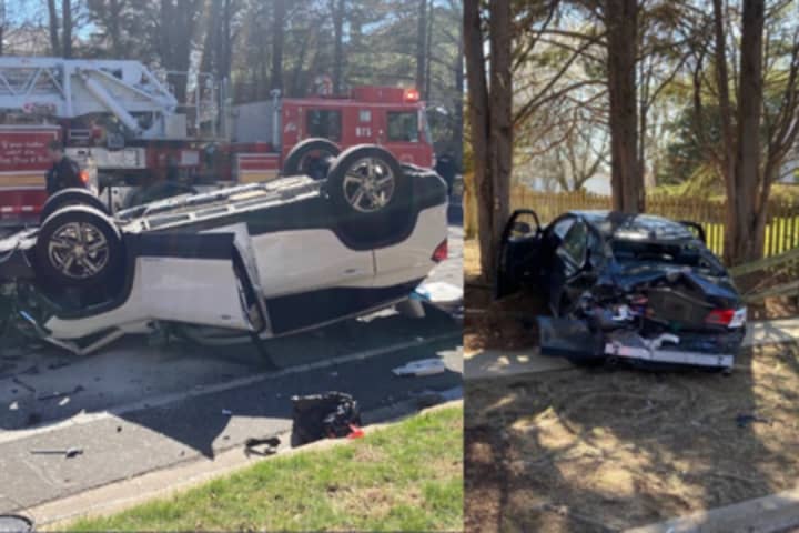 One Person Trapped After Vehicle Overturns In Olney Crash (DEVELOPING)
