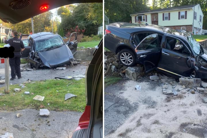 Person Hospitalized After Crash In Front Of Home In Region